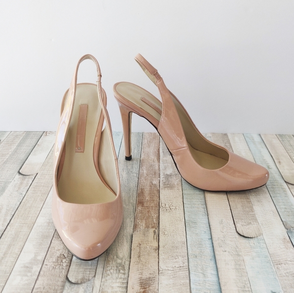 zara patent slingback heels